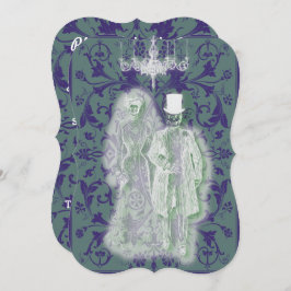 Goth Skeleton Ghost Brie und Groom Couple Einladung