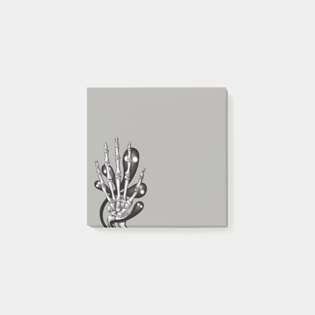 Goth Skeleton Hand Creepy Ghosts Post-it Klebezettel (Vorderseite)