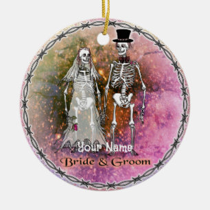 Goth Skeleton Hochzeitsschmuck Keramik Ornament