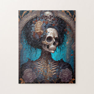 Goth Skeleton Skull Woman Gothic Puzzle