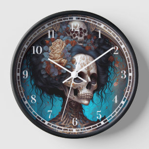 Goth Skeleton Skull Woman Gothic Uhr