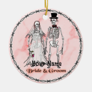 Goth Skeleton Wedding Keramik Ornament
