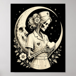 Goth-Skelett-Krankenschwester Poster