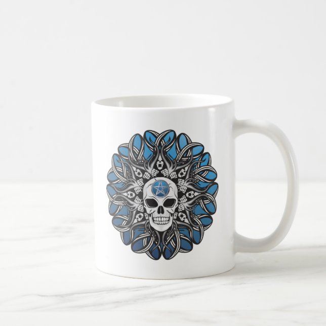 Goth Skull - Blau Tasse (Rechts)