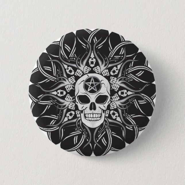 Goth Skull Button (Vorderseite)