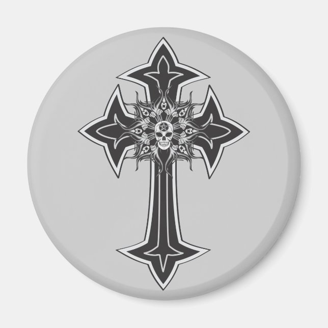 Goth Skull Cross Magnet (Vorne)