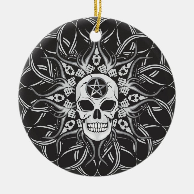 Goth Skull Keramikornament (Vorne)
