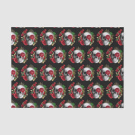 Goth Skull mit Roten Blume Gemustert Seidenpapier