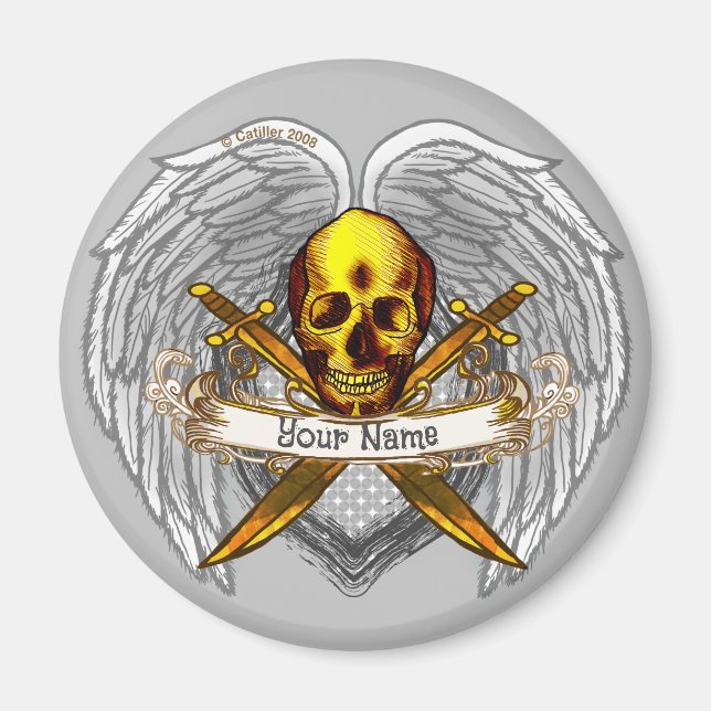 Goth skull Pirate Magnet (Vorne)