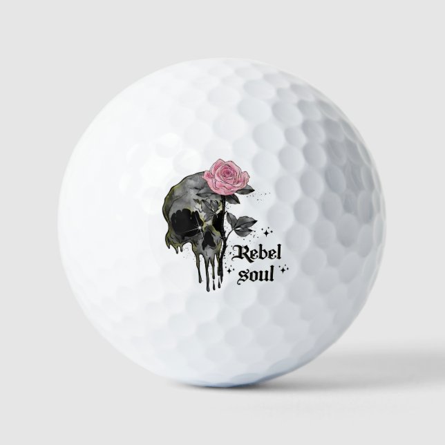 Goth Skull | Rebel-Soul Golfball (Vorderseite)