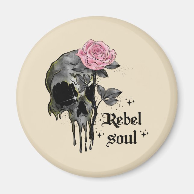Goth Skull | Rebel-Soul Magnet (Vorne)