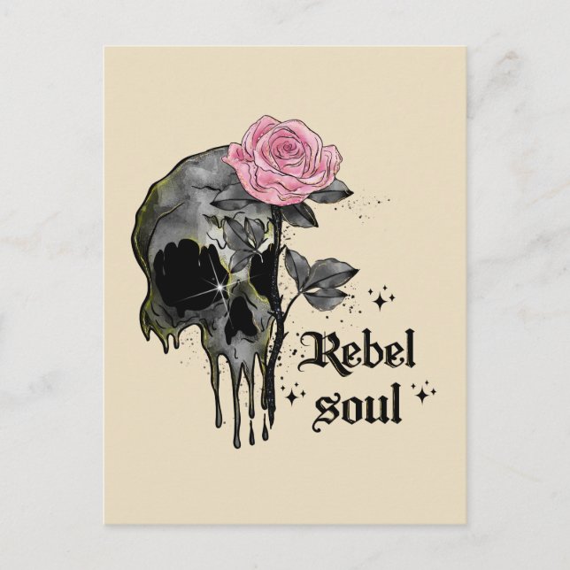 Goth Skull | Rebel-Soul Postkarte (Vorderseite)