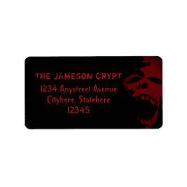 Goth Skull Red und Black Horror Theme Halloween Adressaufkleber