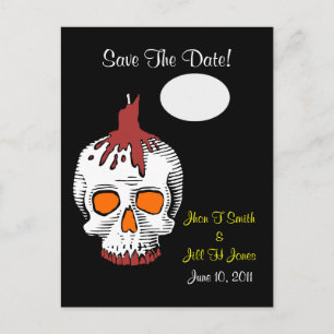 Goth Skull Save the Date! Hochzeitspostkarte Ankündigungspostkarte