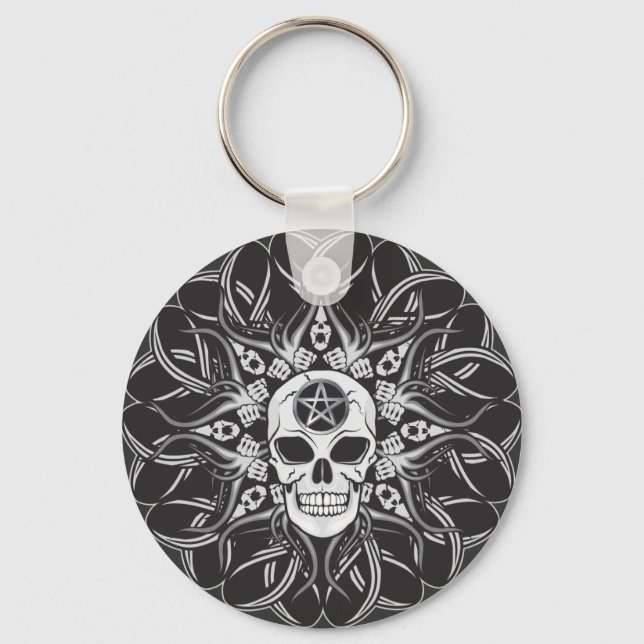 Goth Skull Schlüsselanhänger (Vorderseite)
