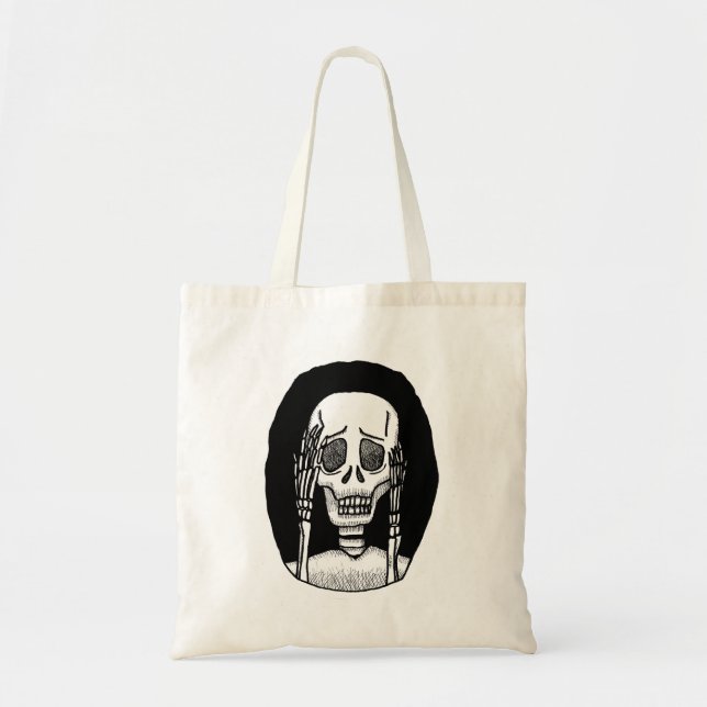 Goth Skull Skelton Funny Horror Wiederverwendbares Tragetasche (Vorne)