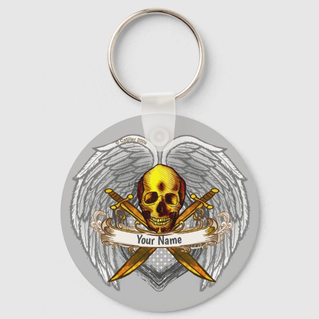 Goth skull Warrior Keychain Schlüsselanhänger (Vorderseite)