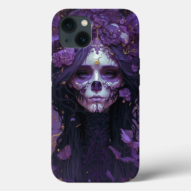 Goth Skull Woman Dark Fantasy Art Case-Mate iPhone Hülle (Rückseite)