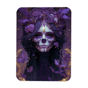 Goth Skull Woman Dark Fantasy Art Magnet
