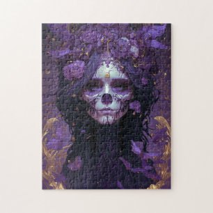 Goth Skull Woman Dark Fantasy Art Puzzle