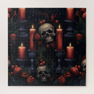 Goth Skulls & Candles Weihnachten Puzzle