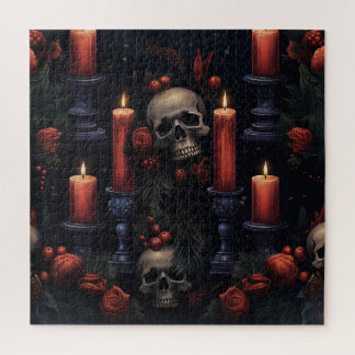 Goth Skulls & Candles Weihnachten Puzzle