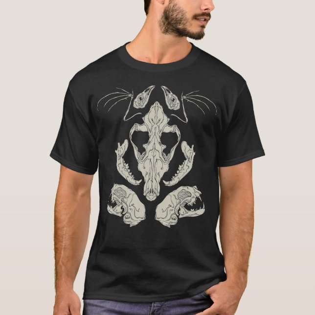 Goth Skulls Knochen Vulkultur Taidermy Goth T-Shirt (Vorderseite)