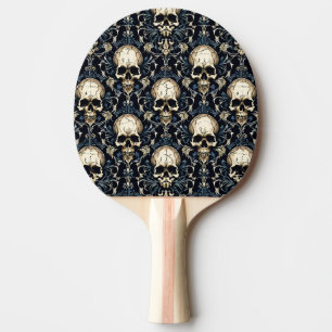 Goth Skulls mit Blauer Blume Tischtennis Schläger