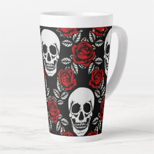 Goth Skulls und Rose Milchtasse