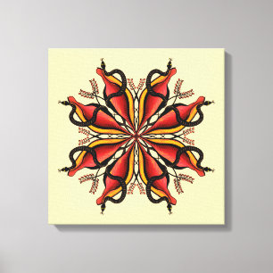 Goth Snakes Blume Tattoo Style Leinwanddruck