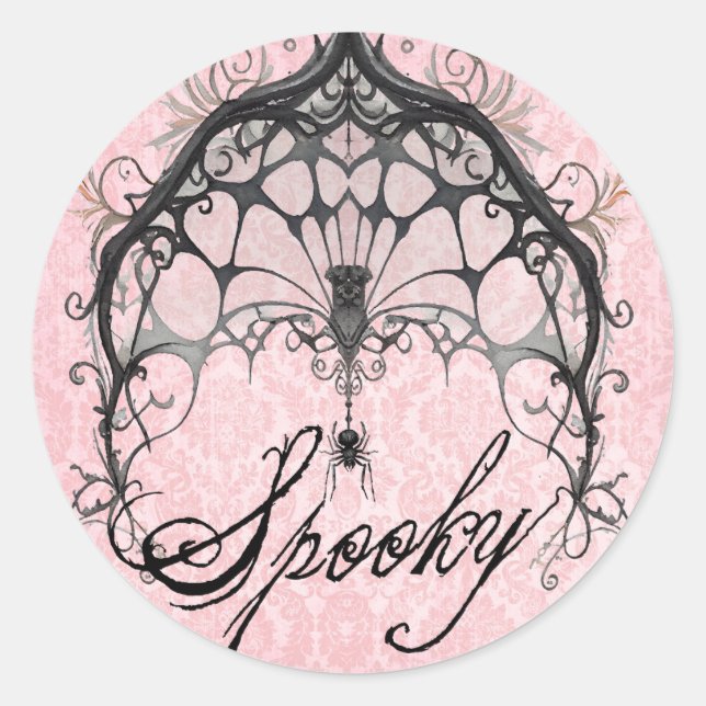 Goth Spider Web Spooky Halloween Runder Aufkleber (Vorderseite)