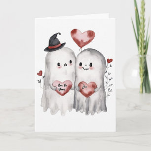 Goth Spooky Valentine Gespenster mit Herz Karte