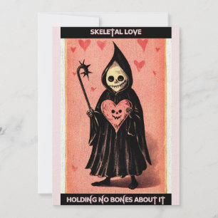 Goth Spooky Valentine Grim Sensenmann mit Herz Feiertagskarte