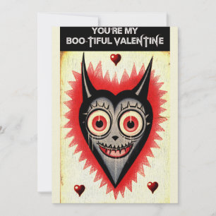 Goth Spooky Valentine Vampire Herz Feiertagskarte