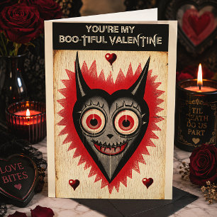 Goth Spooky Valentine Vampire Herz Karte