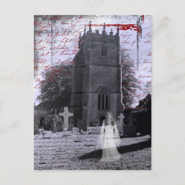 Goth Spuk Friedhofs-Postkarte Postkarte (Vorderseite)