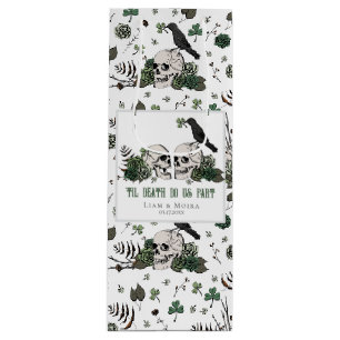 Goth St. Patrick's Day Florale Schädel Irische Hoc Geschenktüte Für Weinflaschen