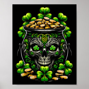 Goth St. Patrick's Day Gothic Totenkopf Tasse Männ Poster