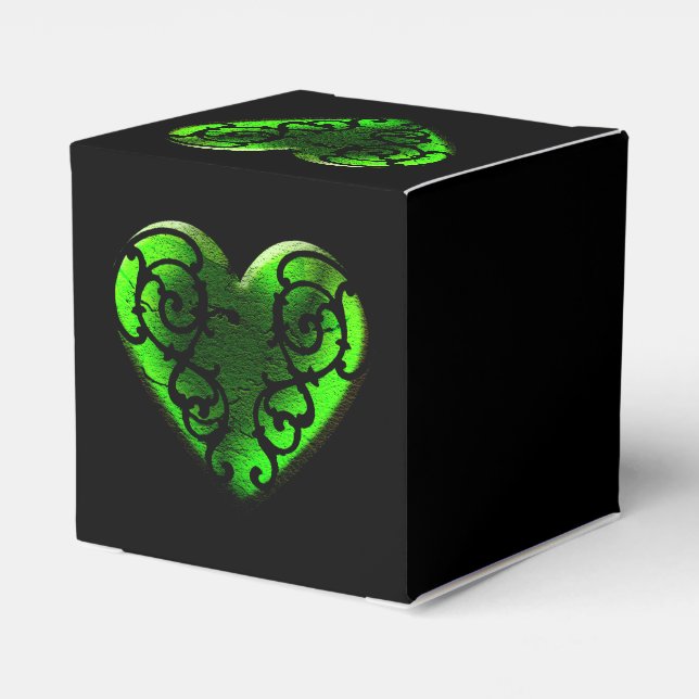Goth St. Patrick's Day Green Heart Box Geschenkschachtel (Rückseite)