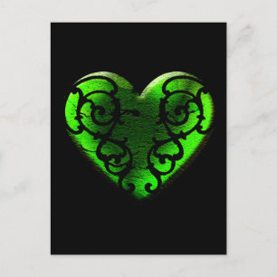 Goth St. Patrick's Day Green Heart Postkarte