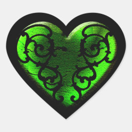 Goth St. Patrick's Day Green Heart Sticker