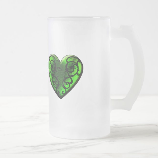 Goth St. Patrick's Day Green Heart Tasse (Rechts)