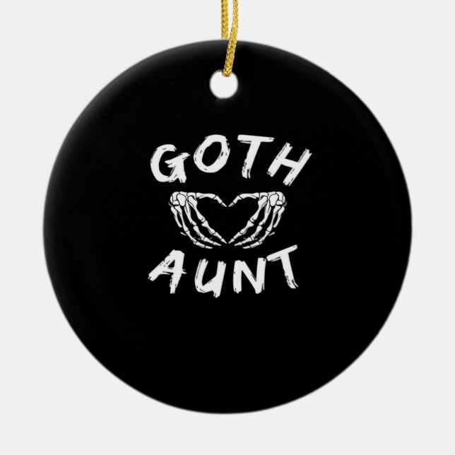 Goth Tante Funny Emo Tante Punk Niedlich Skelettha Keramik Ornament (Vorne)