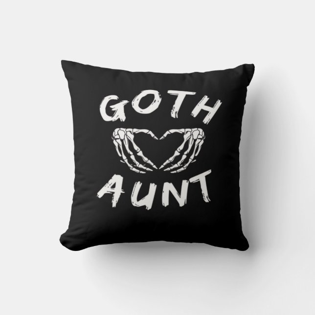 Goth Tante Funny Emo Tante Punk Niedlich Skelettha Kissen (Vorderseite)