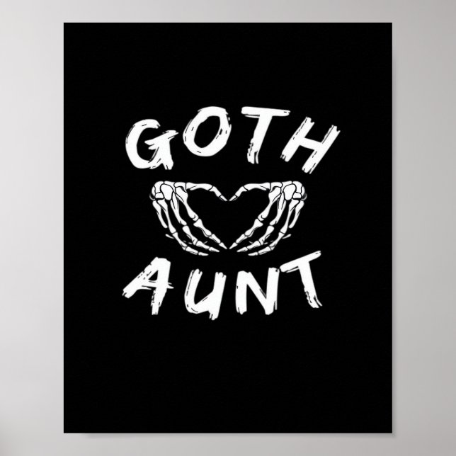 Goth Tante Funny Emo Tante Punk Niedlich Skelettha Poster (Vorne)