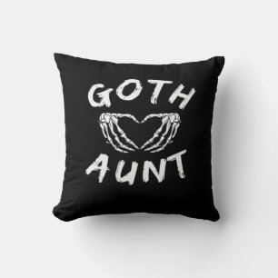 Goth-Tante Punk-Skelett-Herz-Hände Gothic-Design Kissen