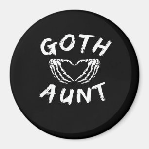 Goth-Tante Punk-Skelett-Herz-Hände Gothic-Design Magnet