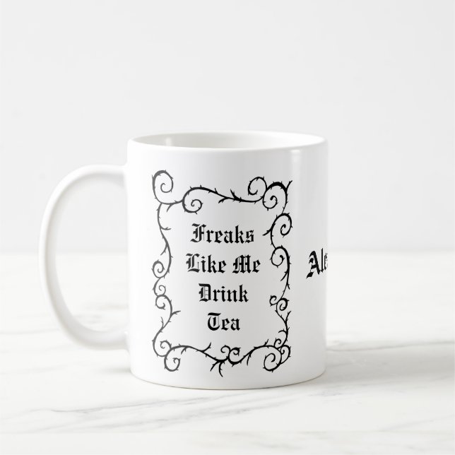 Goth Tea Drinker Individuelle Name Personalisierte Kaffeetasse (Links)