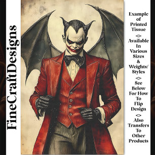 Goth Teufel Vampir Unheilvoll Make-up BB4 Decoupag Seidenpapier