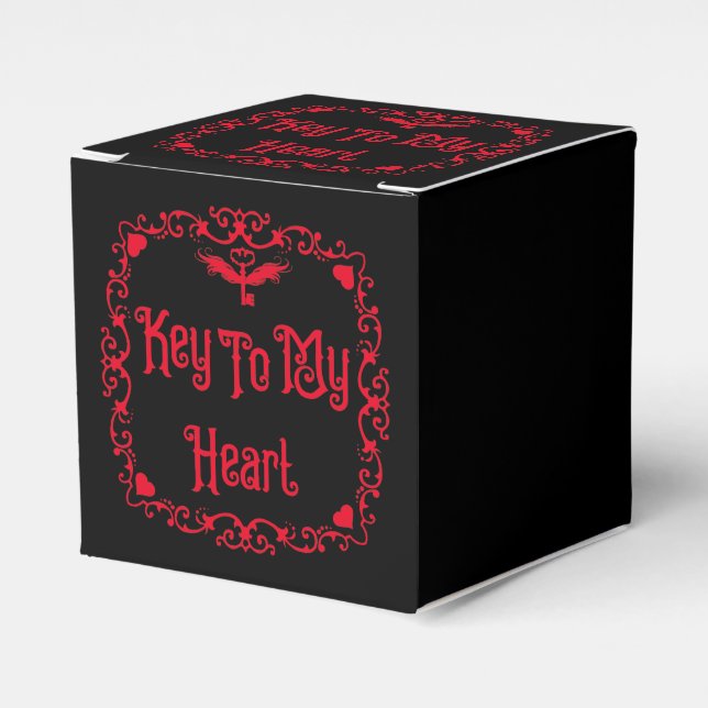 Goth Valentine Key für mein Herz rot Geschenkschachtel (Vorderseite)
